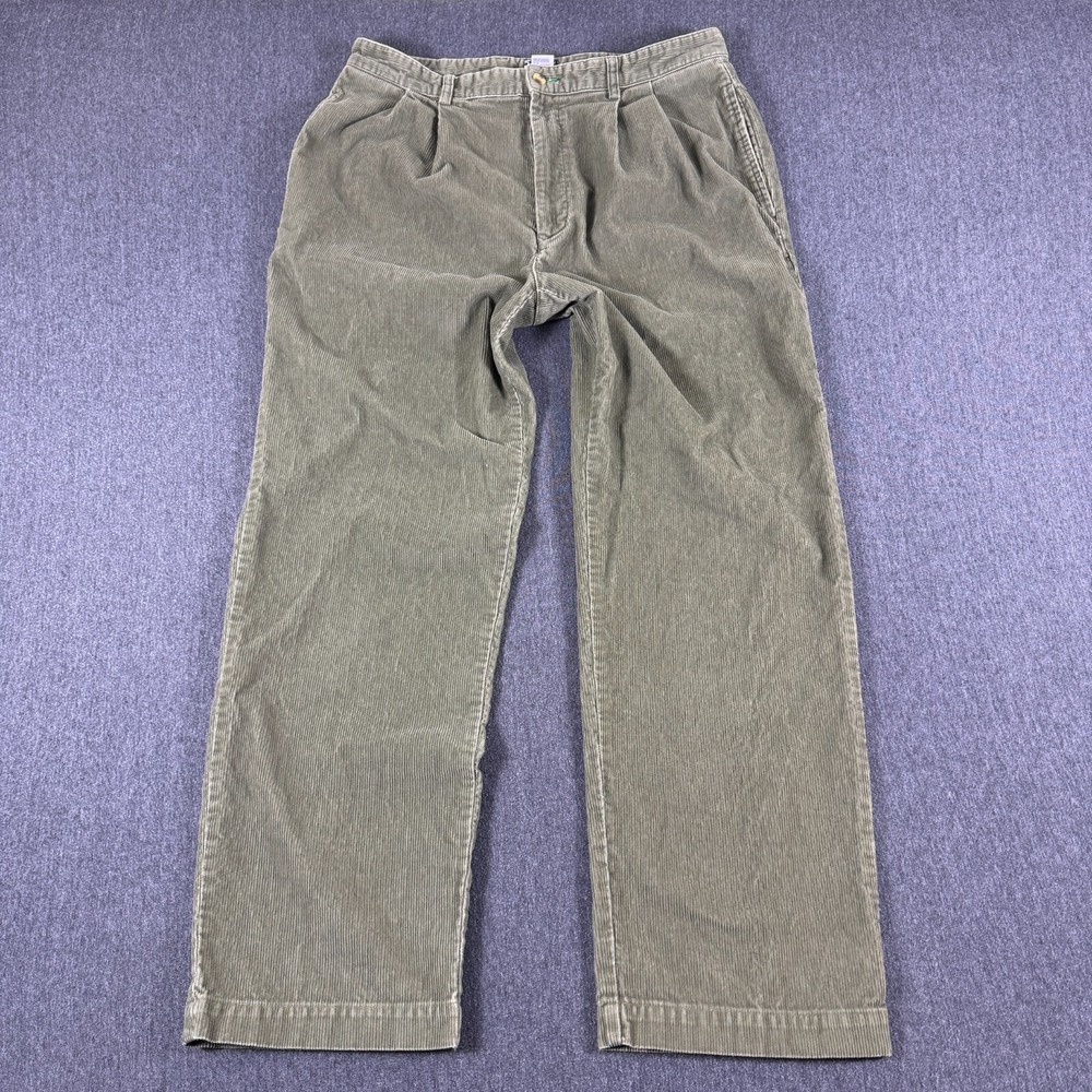 Vintage Tommy Hilfiger Corduroy Pants Men’s 35x32 Green Wide Wale Relaxed Fit